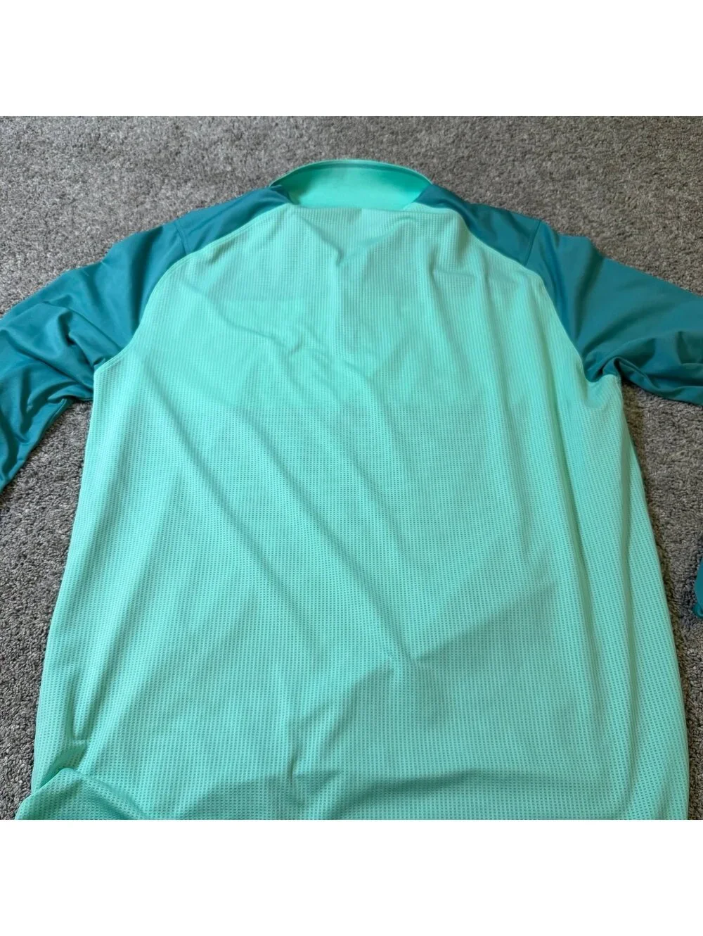 Nike Golf Teal Long Sleeve Athletic Polo Shirt size Large